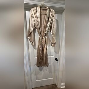 Elegant Satin Feel Robe in Champagne